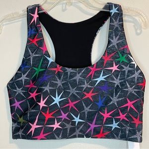 Terez Starfish Multi stars on Black Sports Bra S